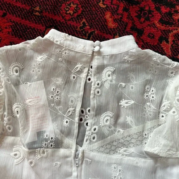 White eyelet lace Victorian/Edwardian style dress size 4 Modcloth - Picture 3 of 10